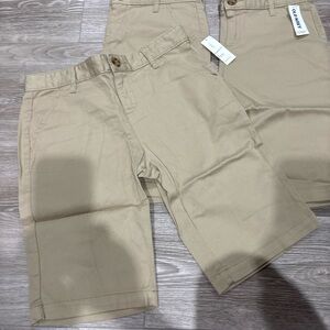 Old Navy Beige Casual Shorts uniform size 14 lot 3 new